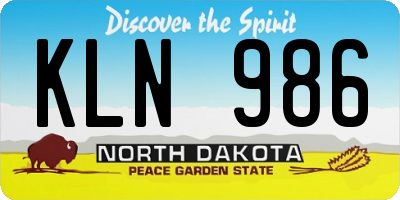 ND license plate KLN986