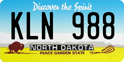 ND license plate KLN988