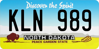 ND license plate KLN989