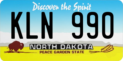 ND license plate KLN990