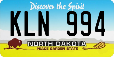 ND license plate KLN994