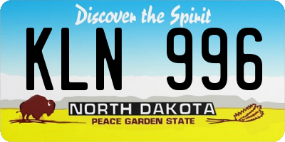 ND license plate KLN996