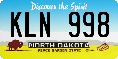 ND license plate KLN998