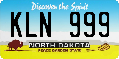 ND license plate KLN999