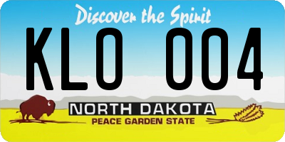 ND license plate KLO004