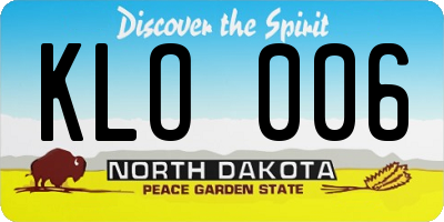 ND license plate KLO006