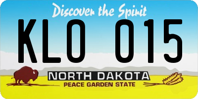 ND license plate KLO015