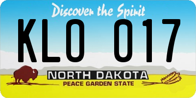 ND license plate KLO017