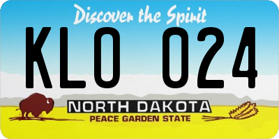 ND license plate KLO024