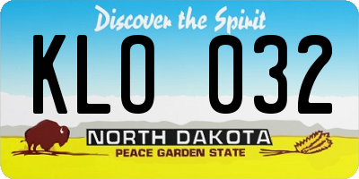 ND license plate KLO032