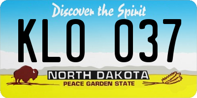 ND license plate KLO037