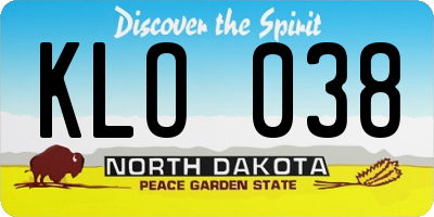 ND license plate KLO038