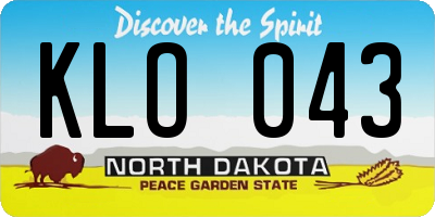 ND license plate KLO043