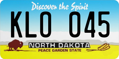 ND license plate KLO045