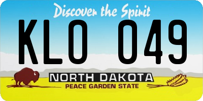 ND license plate KLO049