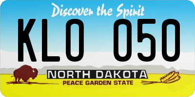 ND license plate KLO050
