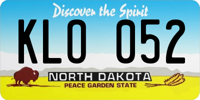 ND license plate KLO052