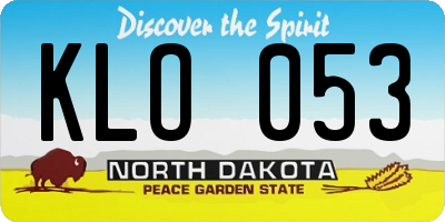 ND license plate KLO053
