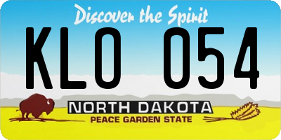 ND license plate KLO054