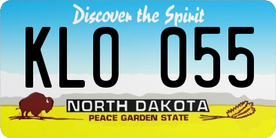ND license plate KLO055