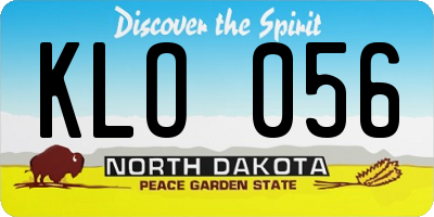 ND license plate KLO056