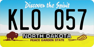 ND license plate KLO057