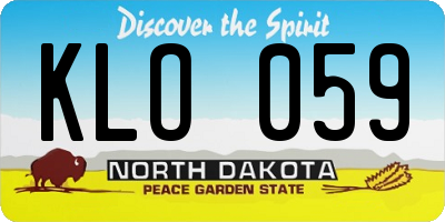 ND license plate KLO059