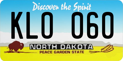 ND license plate KLO060