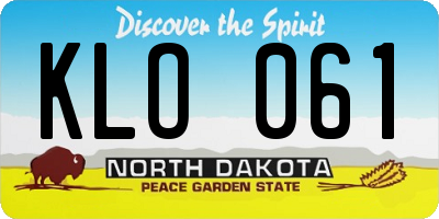 ND license plate KLO061