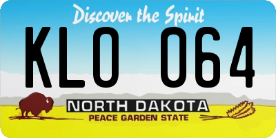 ND license plate KLO064