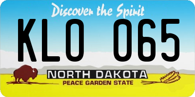 ND license plate KLO065