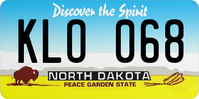 ND license plate KLO068