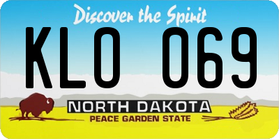 ND license plate KLO069