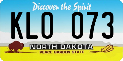 ND license plate KLO073