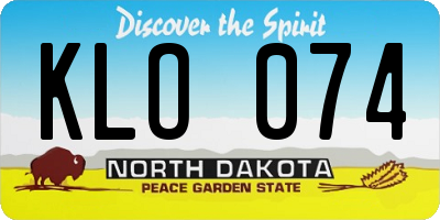 ND license plate KLO074