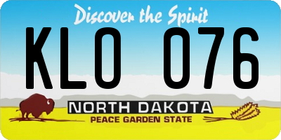ND license plate KLO076