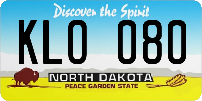 ND license plate KLO080