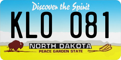 ND license plate KLO081