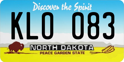 ND license plate KLO083