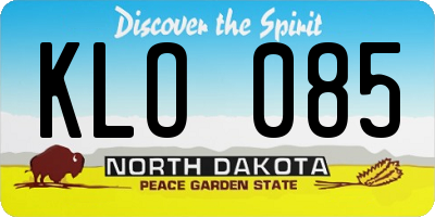 ND license plate KLO085