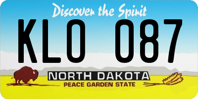 ND license plate KLO087