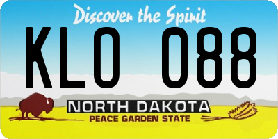 ND license plate KLO088