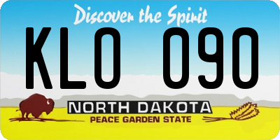 ND license plate KLO090
