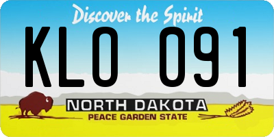 ND license plate KLO091