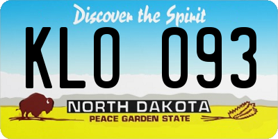 ND license plate KLO093