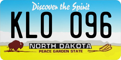 ND license plate KLO096