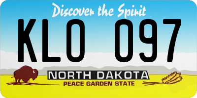 ND license plate KLO097