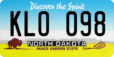 ND license plate KLO098