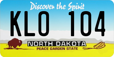 ND license plate KLO104