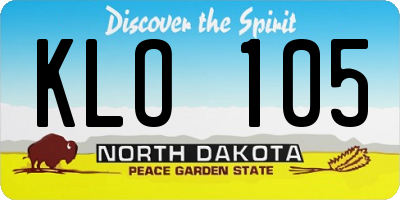 ND license plate KLO105